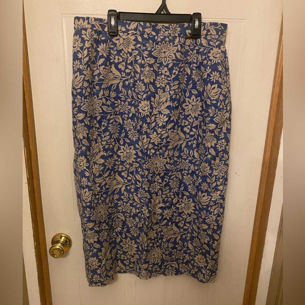 VTG Geiger Linen Floral Skirt